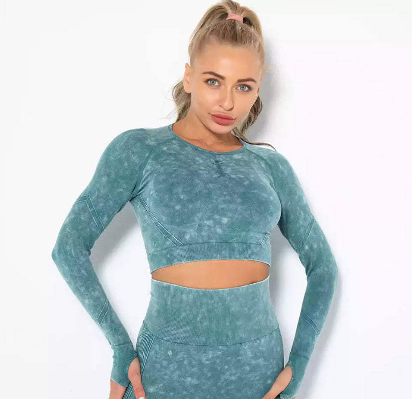 Long Sleeve Tie Dye Gym Set