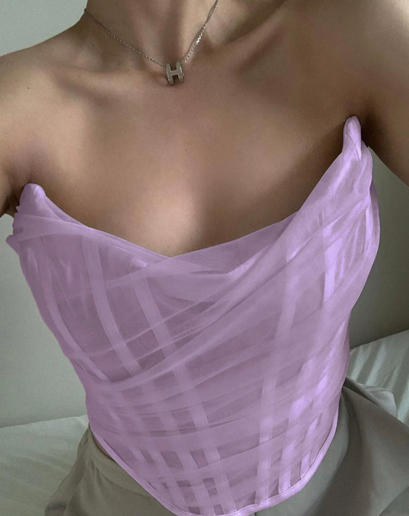 Mesh Corset Sleeveless Top