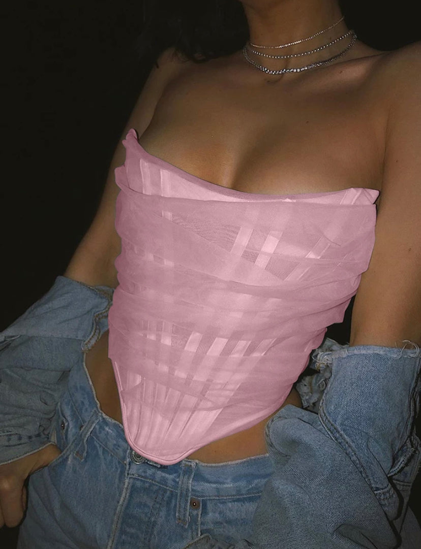 Mesh Corset Sleeveless Top
