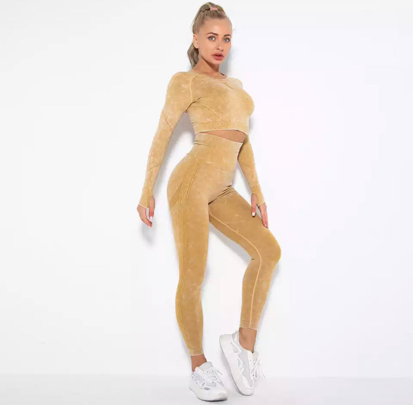 Long Sleeve Tie Dye Gym Set