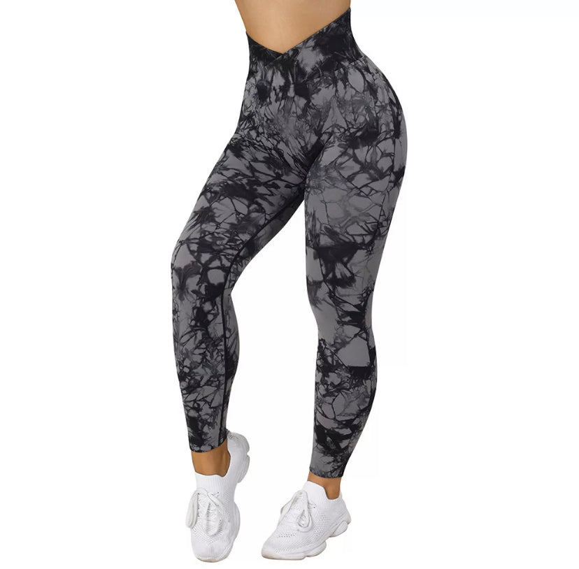 Tie Dye Seamless V Waist Leggings