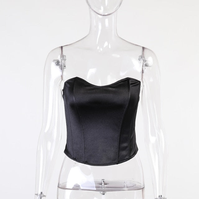 Satin Corset Tube Top