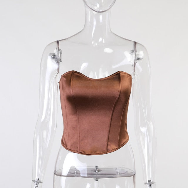 Satin Corset Tube Top