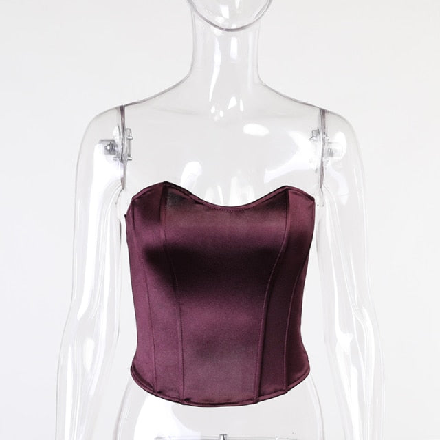 Satin Corset Tube Top