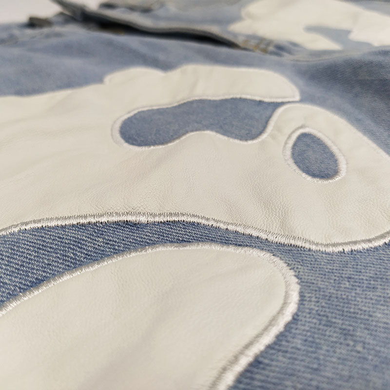 Skeleton Print Low Waist Jeans