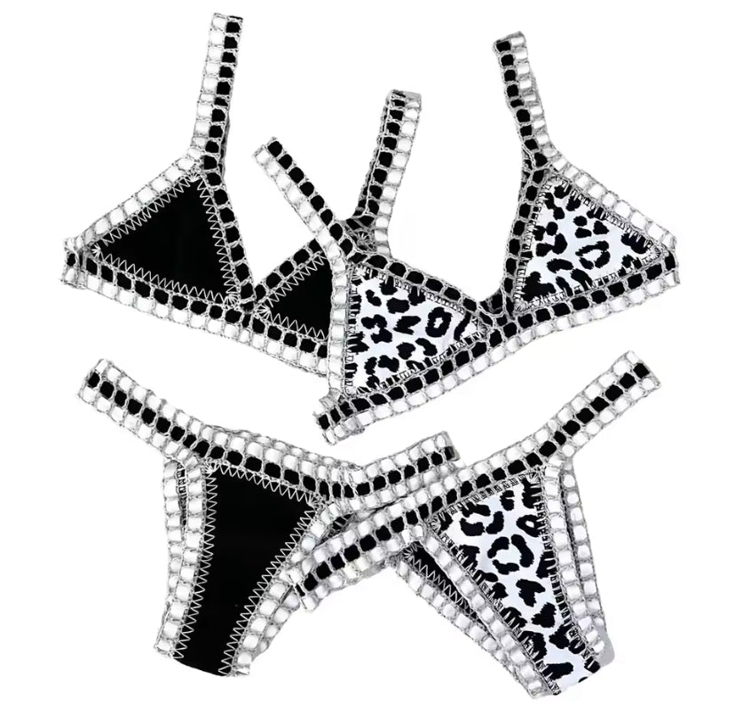 Reversible Crochet Seam Triangle Bikini