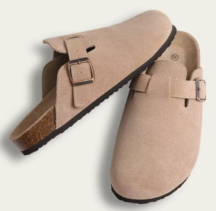 Slip On Suede Cork Clogs