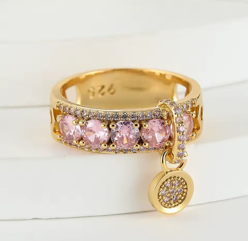 Diamanté Dangle Ring