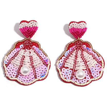 Summer Beach Rhinestone Beaded Earrings