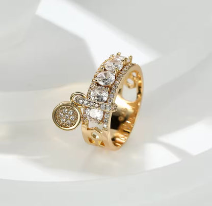 Diamanté Dangle Ring