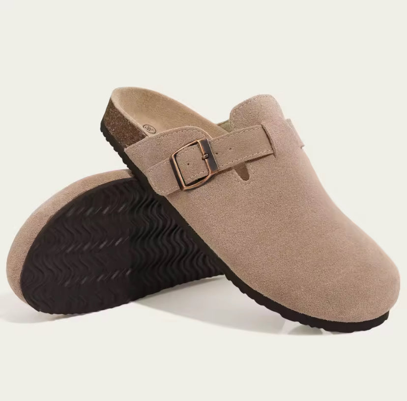 Slip On Suede Cork Clogs