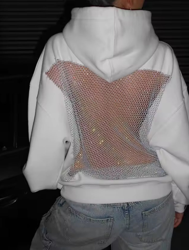 Sparkle Mesh Back Hoodie