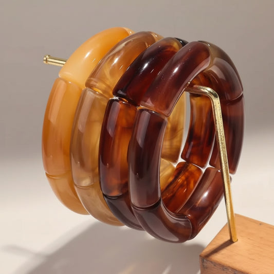 4pcs Ombré Brown Bangle Set