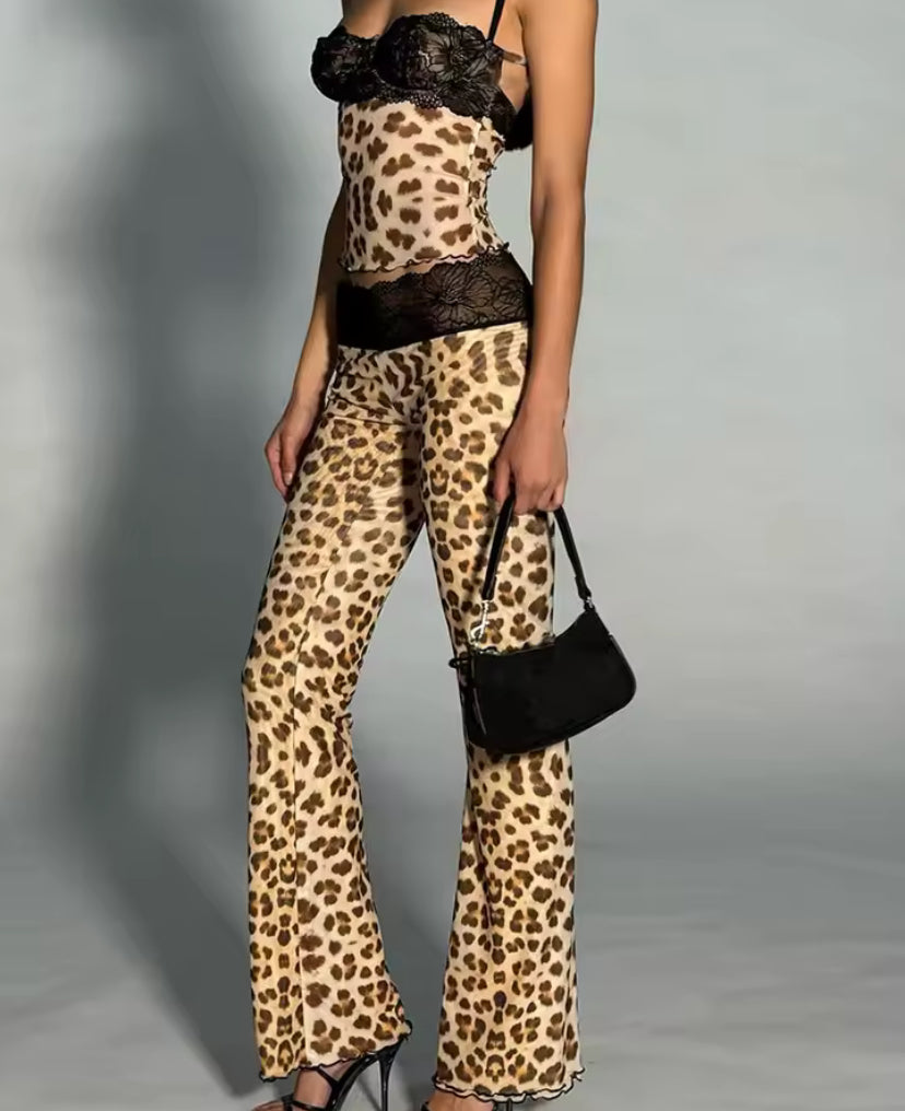 Leopard Lace Fitted Set