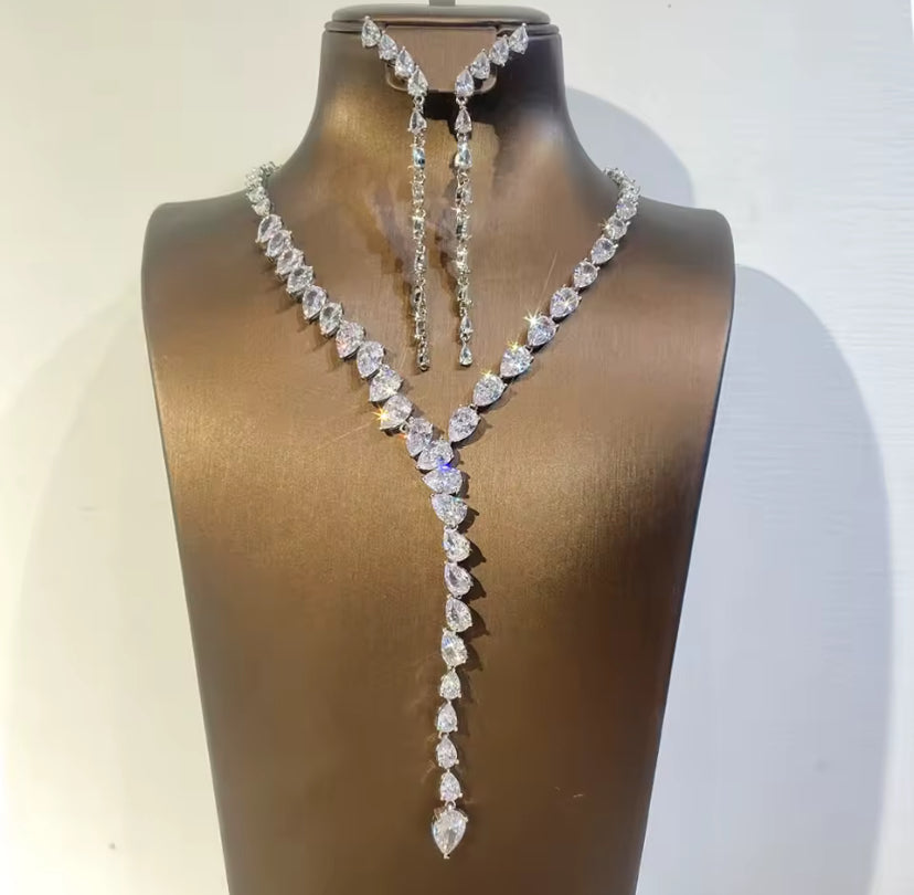 Crystal Water Drop Jewellery Set