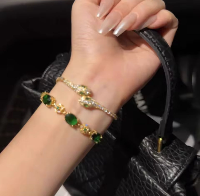 Rhinestone Snake Tennis Bracelet