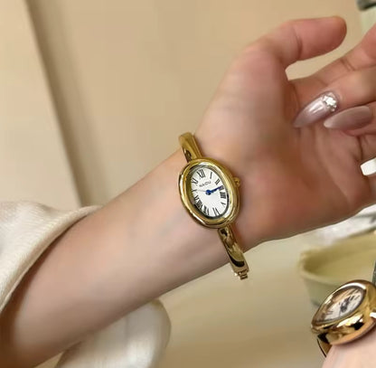 Sleek Oval Bangle Watch