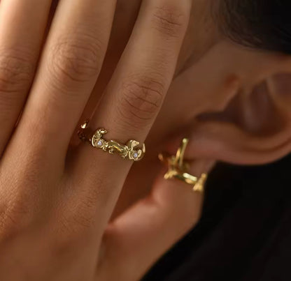 Gold Dachshund Jewellery Set