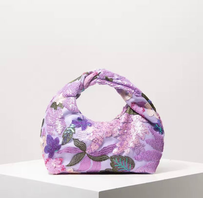 Beaded Sequin Floral Handbag