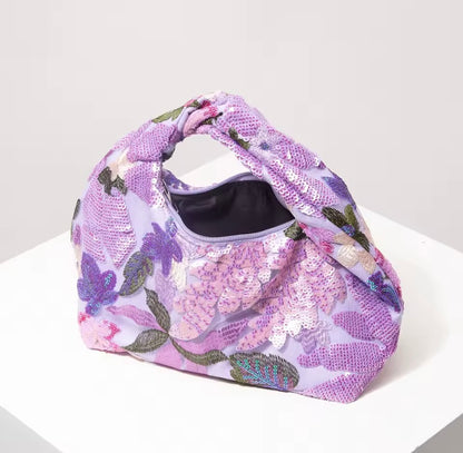 Beaded Sequin Floral Handbag