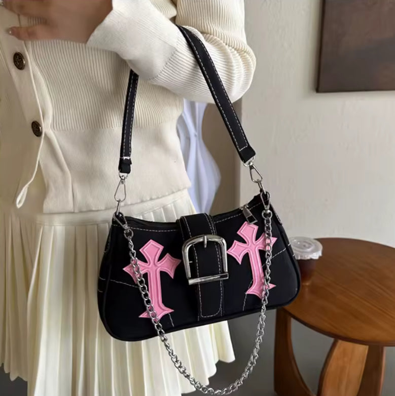 Y2k Cross Buckle Handbag