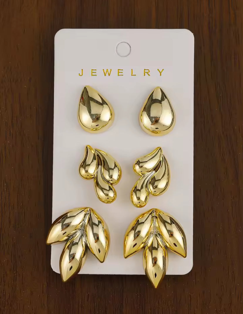 Gold Summer Earrings Multipack