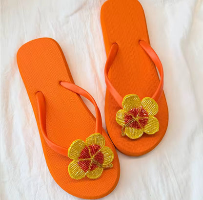 Summer Beaded Flip Flops