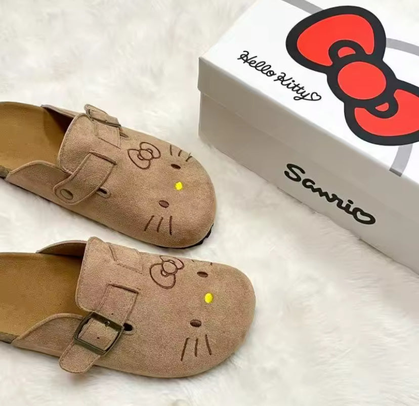 Hello Kitty Suede Cork Clogs
