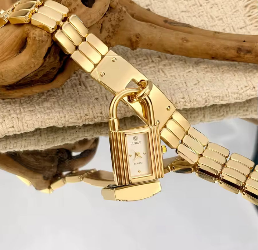 Gold Padlock Watch