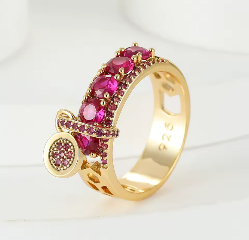 Diamanté Dangle Ring