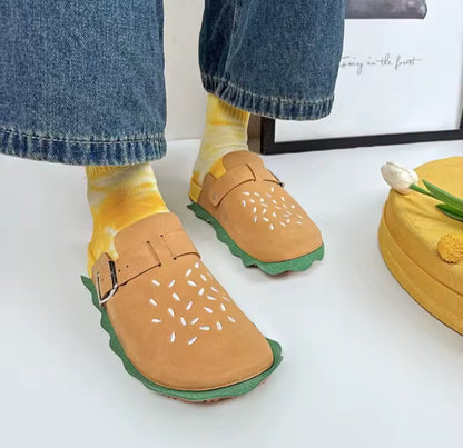 Burger Suede Cork Clogs