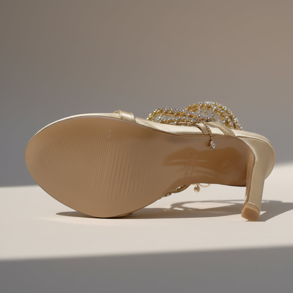 Sparkly Jewel Embellished Wrap Around Heels