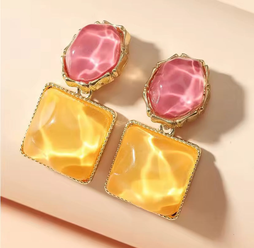 Water Effect Statement Earrings