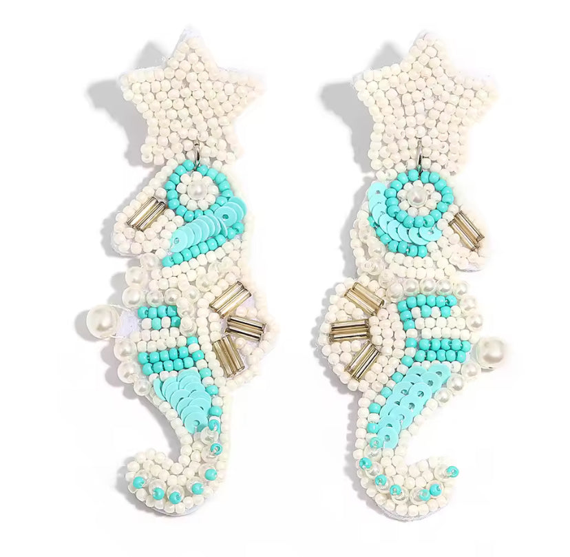 Summer Beach Rhinestone Beaded Earrings