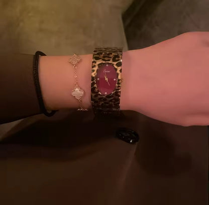 Leopard Print Bangle Watch