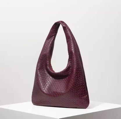 Faux Leather Patterned Tote Shoulder Bag