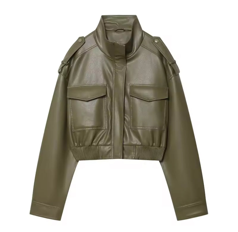 Leather Bomber Jacket