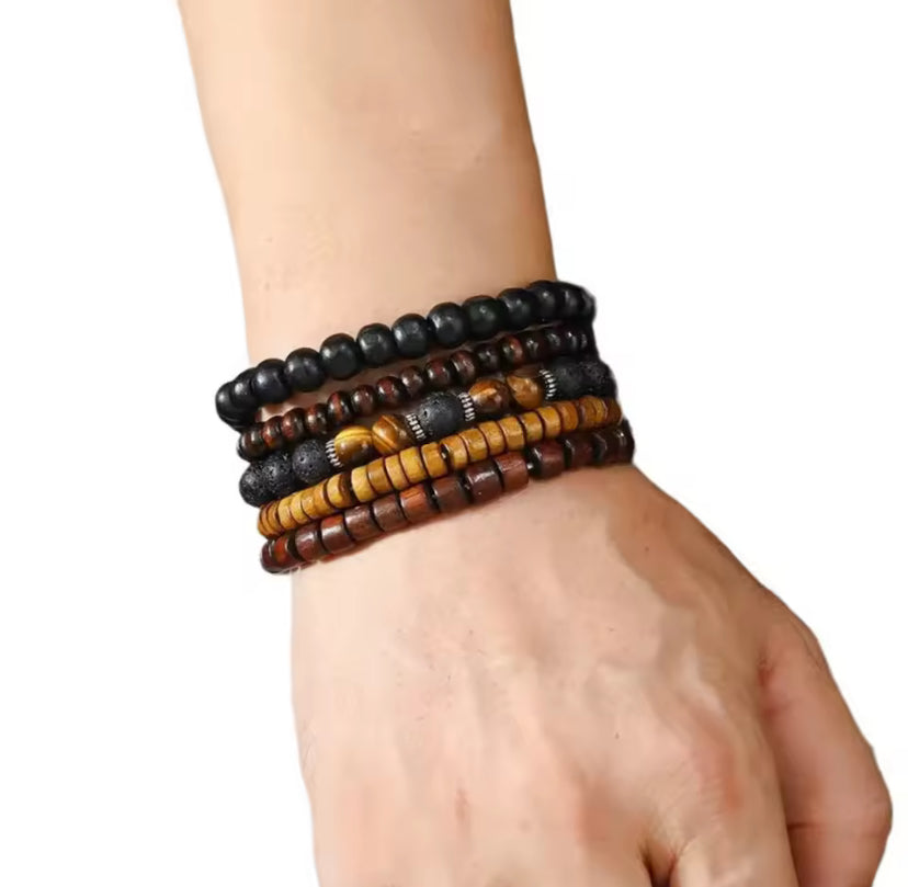 12pcs Vintage Woven Beaded Bracelet Set