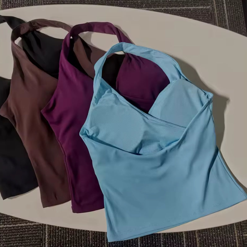Halter V-Neck Gym Top