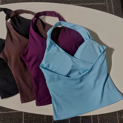 Halter V-Neck Gym Top