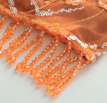 Floral Embroidered Sequin Beaded Bikini Set