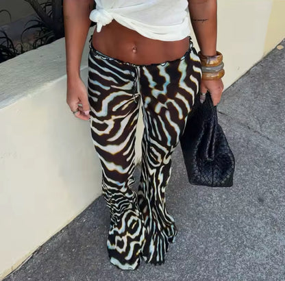 Sheer Mesh Zebra Maxi Top Co-ord