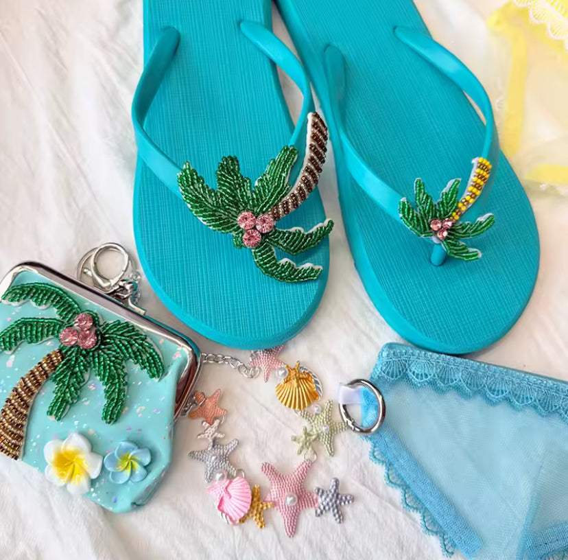 Summer Beaded Flip Flops