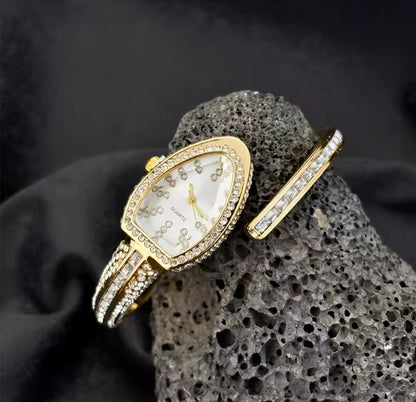Rhinestone Snake Style Bangle Watch