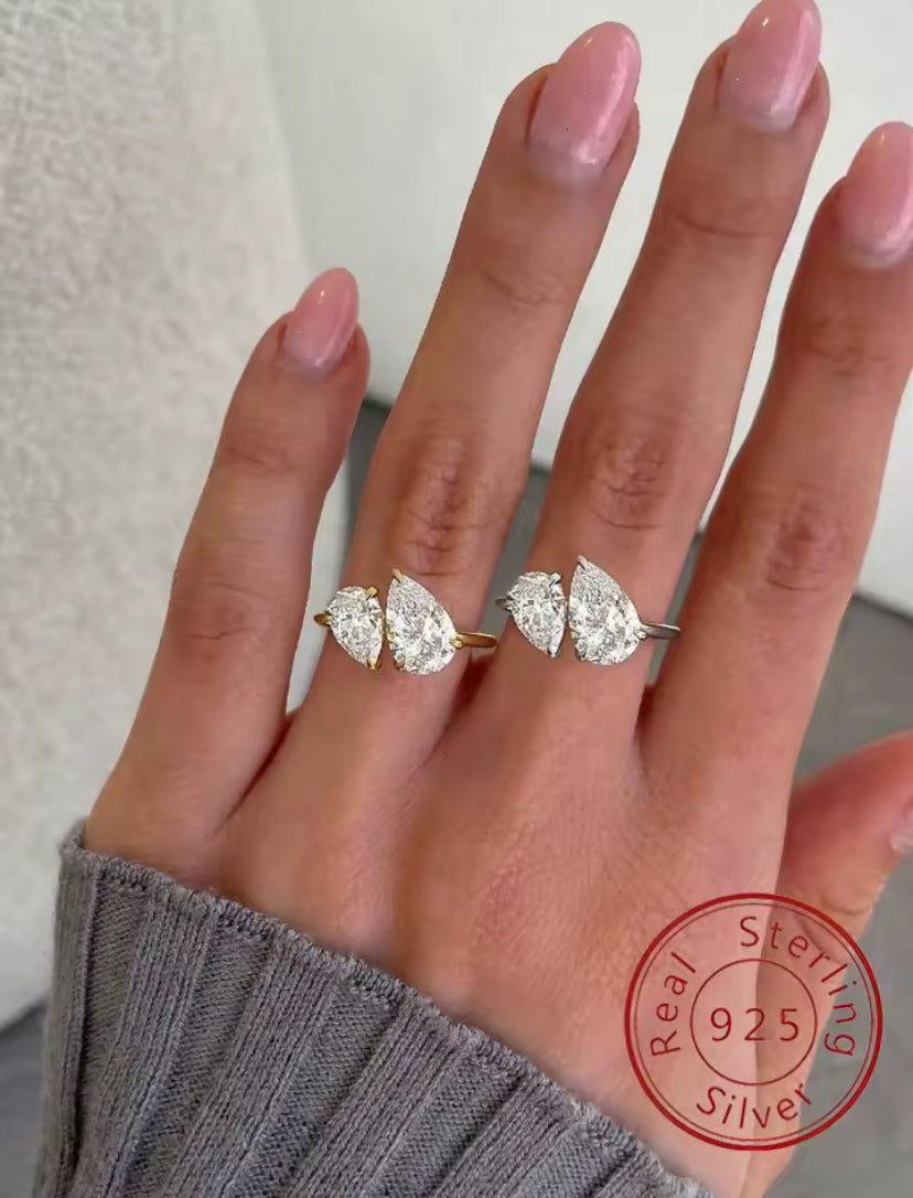 Crystal Water Drop Ring