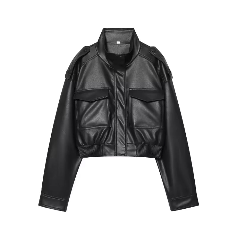 Leather Bomber Jacket