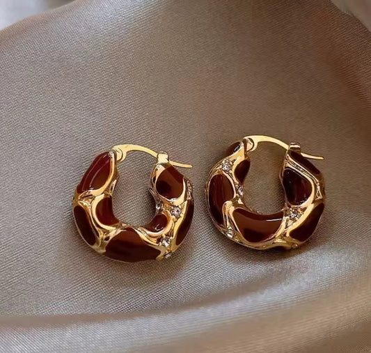 Diamanté Coloured Hoop Earrings