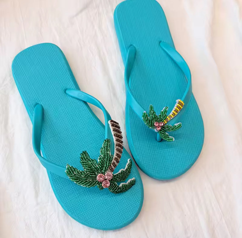 Summer Beaded Flip Flops