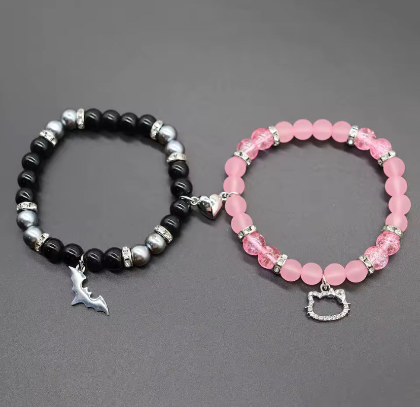 2pcs Couples Friendship Magnetic Joining Bracelets