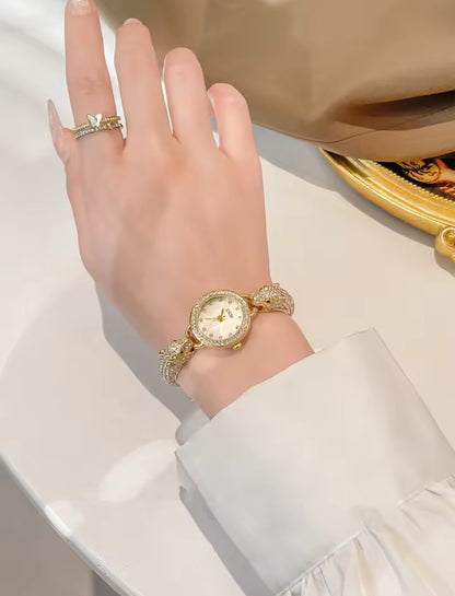 Double Leopard Diamanté Bangle Watch